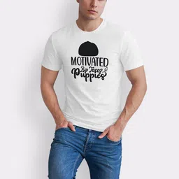 Seekbuylove Typography Printed Round Neck Bio Finish Pure Cotton T-shirt image 4