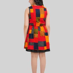 BEING NAUGHTY Girl's Colourblocked Printed Fit - Falre   Dress image 4