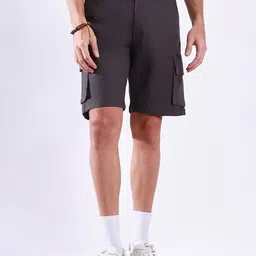 Hence Men Mid-Rise Relaxed Fit Cargo Shorts-image-1
