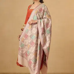 Pashmoda Ethnic Motifs Woven Design Woolen Shawl image 5