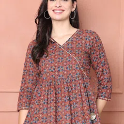 Merira Women Floral Jaipuri Printed V-Neck Cotton Wrap Top-picture-13
