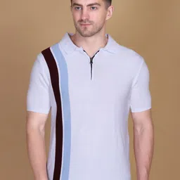 Dzant Men Flyknit Striped Polo Collar Pure Cotton T-shirt-picture-11