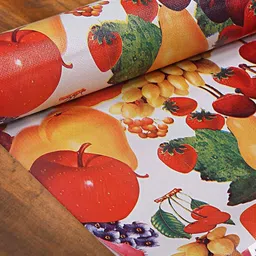 Kuber Industries Cream & Red Fruits Printed Anti Slip Shelf Liner Roll 5 M-image-90