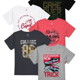 LI'L CUPID Boys Pack of 5 Printed Cotton T-shirt-picture-20