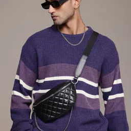 The Roadster Life Co. Cable Knit Colourblocked Pullover Sweater-image-33