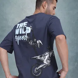 The Roadster Life Co. Men Printed Pure Cotton Relaxed Fit T-shirt-image-17