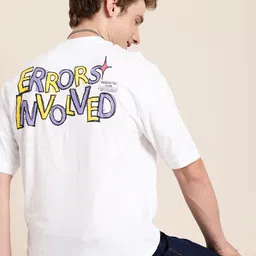 HERE&NOW Relaxed Fit Typography Printed Pure Cotton T-shirt-picture-23