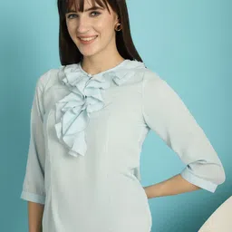 La Zoire Ruffles Georgette Top image 2