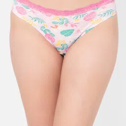 Clovia Light Pink Printed Bikini Panty image 1