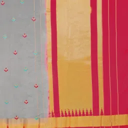 Mimosa Grey Embroidered Sarees With Blouse image 5