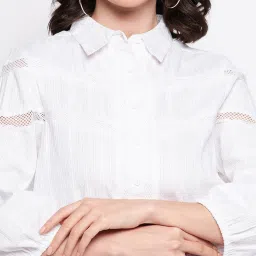 MADAME White Cotton Shirt image 5