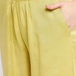 MADAME Green Flared Fit Mid Rise Culottes image 5