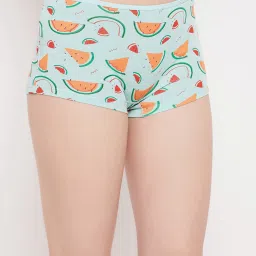 Clovia Sky Blue Printed Boy Shorts image 4