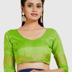 Mimosa Royal Blue Embroidered Sarees With Blouse image 4