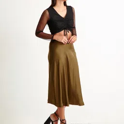 Cover Story Black Printed Crop Top image 3