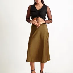 Cover Story Black Printed Crop Top image 1