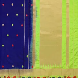 Mimosa Royal Blue Embroidered Sarees With Blouse image 5