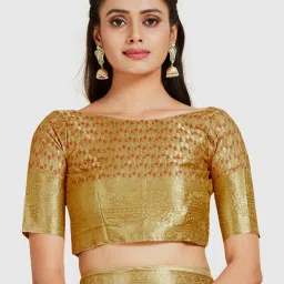 Mimosa Green Woven Sarees With Blouse image 4