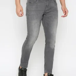 Spykar Dark Grey Slim Fit Lightly Washed Jeans image 3
