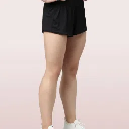 Enamor Black Regular Fit Sports Shorts image 3