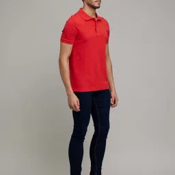 celio celio* Red Regular Fit Polo T-Shirt image 3
