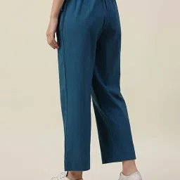 Fabindia Blue Cotton Hand Woven Comfort Fit Trouser image 2