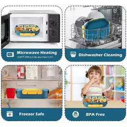 CATRON 4 Compartment Lunch Box with Handle & Spoon for Adults & Kids, CT-8563 image 4