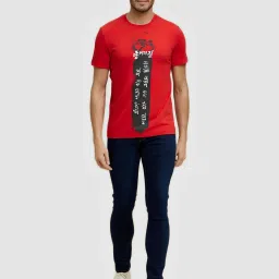celio celio* Red Slim Fit Crew T-Shirt image 1