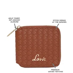 Lavie Bot  Pro Brown Textured Zip Around Wallet for Women image 5