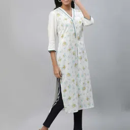 Aurelia White Printed Straight Kurta image 5
