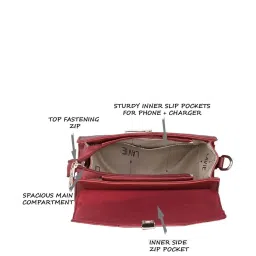 Lavie Gypsy Red Textured Medium Satchel Handbag image 5