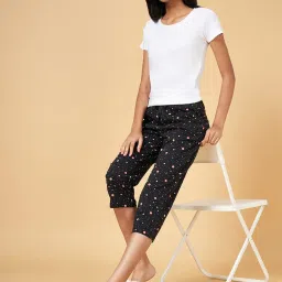 Dreamz by Pantaloons Black Cotton Printed Capris image 5