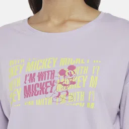 Dreamz by Pantaloons Purple & Grey Cotton Graphic Print T-Shirt Pyjama Set image 5