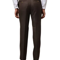 Raymond Brown Slim Fit Striped Trousers image 2