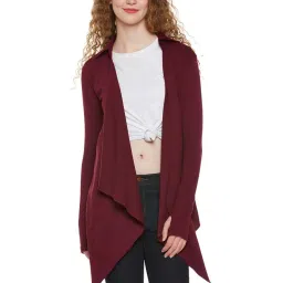 Hypernation Maroon Cotton Shrug image 1