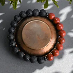 Gems Guru Unisex Red Metal Crystals Drawstring Bracelet image 2