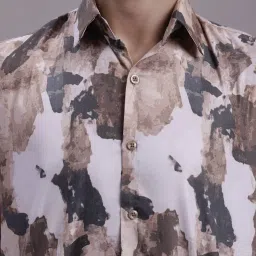 Jainish Brown Cotton Regular Fit Printed Shirt image 5