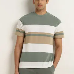 WES Lounge by Westside Sage Colour-Blocked Relaxed-Fit T-Shirt-image-71