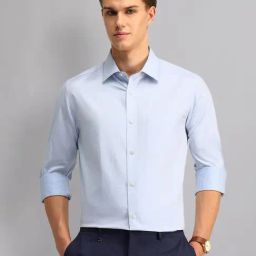 Ad By Arvind Blue Regular Fit Self Pattern Shirt-picture-35