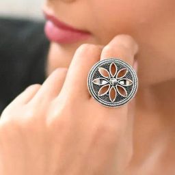 Teejh Adya Silver Floral Ring-picture-41