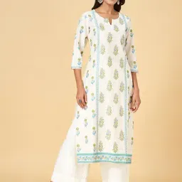Rangmanch by Pantaloons Off-White Printed Straight Kurta-picture-31