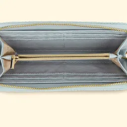 Forever Glam by Pantaloons Light Blue Textured Medium Zip Around Wallet for Women image 5