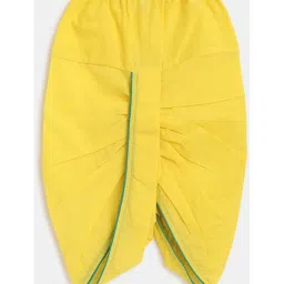 Campana Kids Blue & Yellow Cotton Floral Print Kurta Set image 4