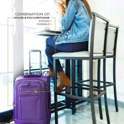 Nasher Miles Berlin Expander Soft-Sided Polyester  Set of 3 Purple Trolley Bags (55, 65 & 75 cm) image 5