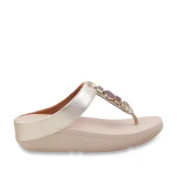 FitFlop Women's Silver Thong Wedges image 1