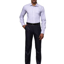Park Avenue Violet & White Slim Fit Check Shirt image 5