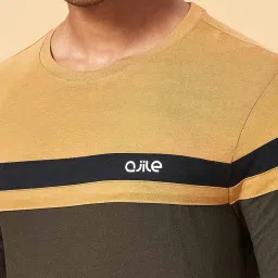 Ajile By Pantaloons Olive Cotton Slim Fit Printed T-Shirt image 5