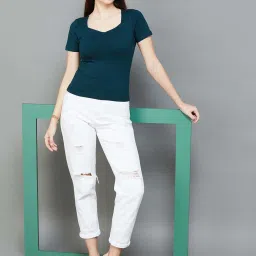 Ginger by Lifestyle Teal Green Cotton Top image 5
