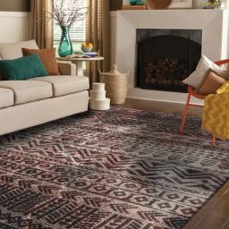 Ddecor Rugs Red Polypropylene Geometric Rugs-picture-35