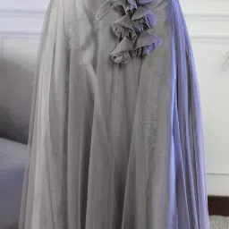 NEUDIS Grey Maxi Lehenga Skirt image 5